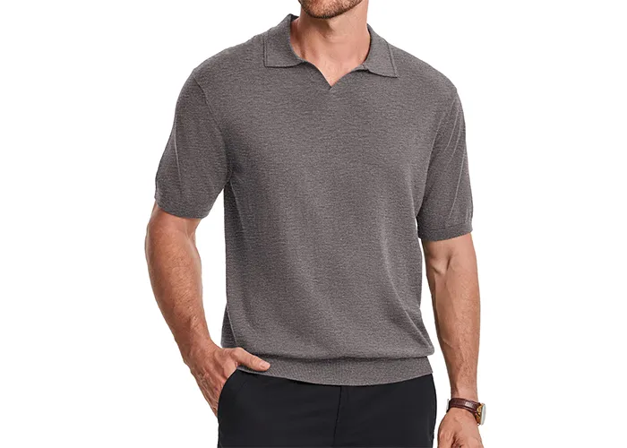 Men's Knitted Shot Sleeved Top