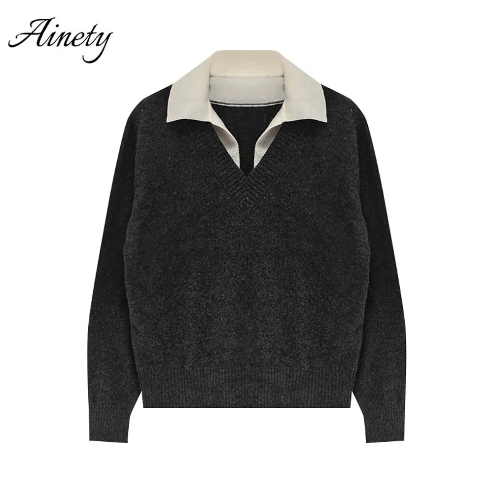 Direct Factory Knitwear Women Pure Cashmere Sweater Crew Neck Long Sleeve Casual Pullover