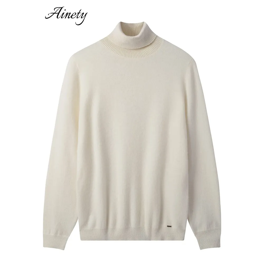 Classic Knitwear Cashmere Sweater Turtleneck Men Sweater Soft Touch Long Sleeve Knitwear