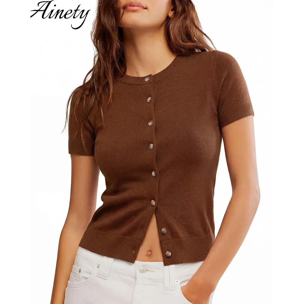 Women's Knitwear Silk Cashmere Blend Cardigan Knitted Sweater Button Up Women Sweater Garment