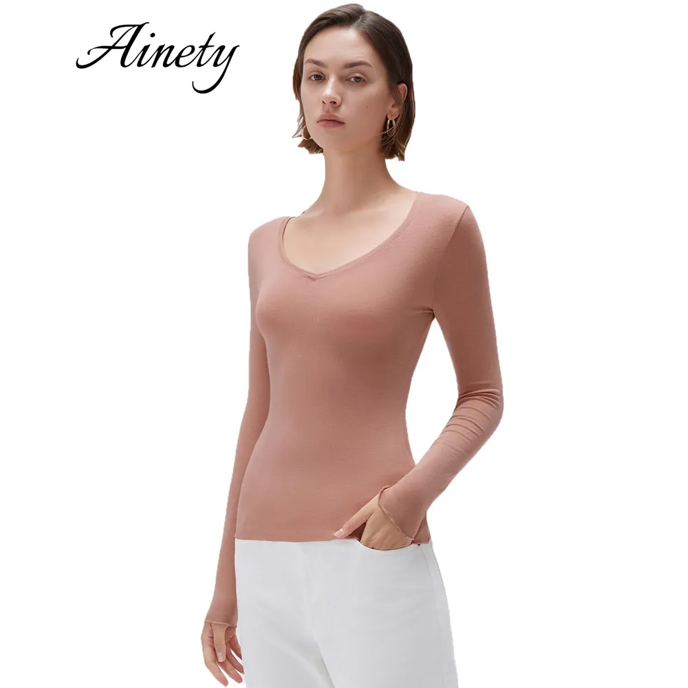 Slim Fit Women's Sweater Cashmere V Neck Fitted Knitwear Top Knitted Sweater Clothing