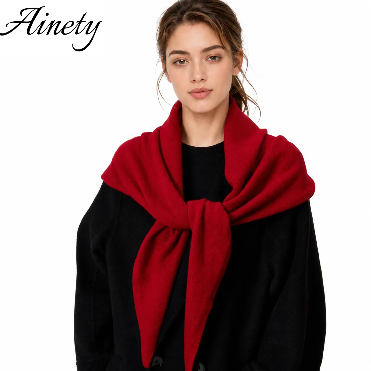 Classic Women’s Wool Triangle Shawl Soft Knit Winter Shoulder Wrap