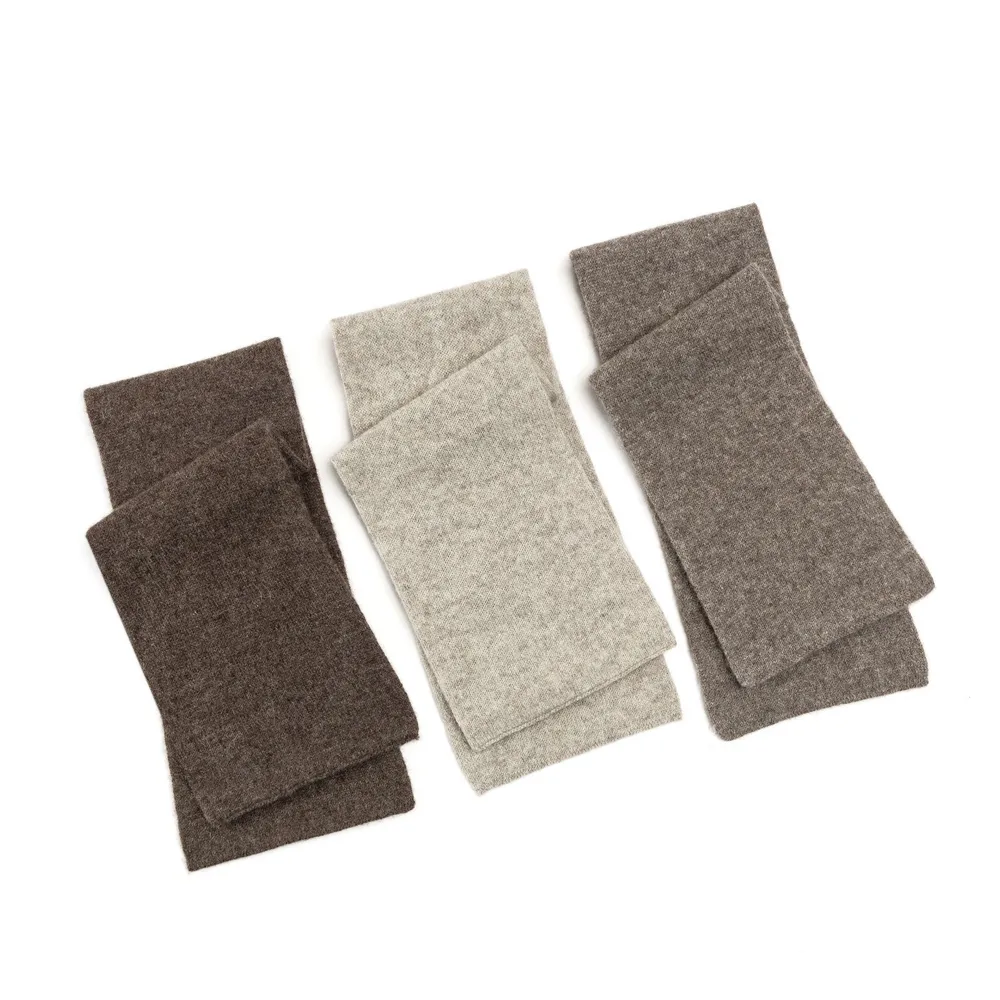 Direct Factory Yak Cashmere Blend Knitted Scarf Compact Ribbed Design for Women