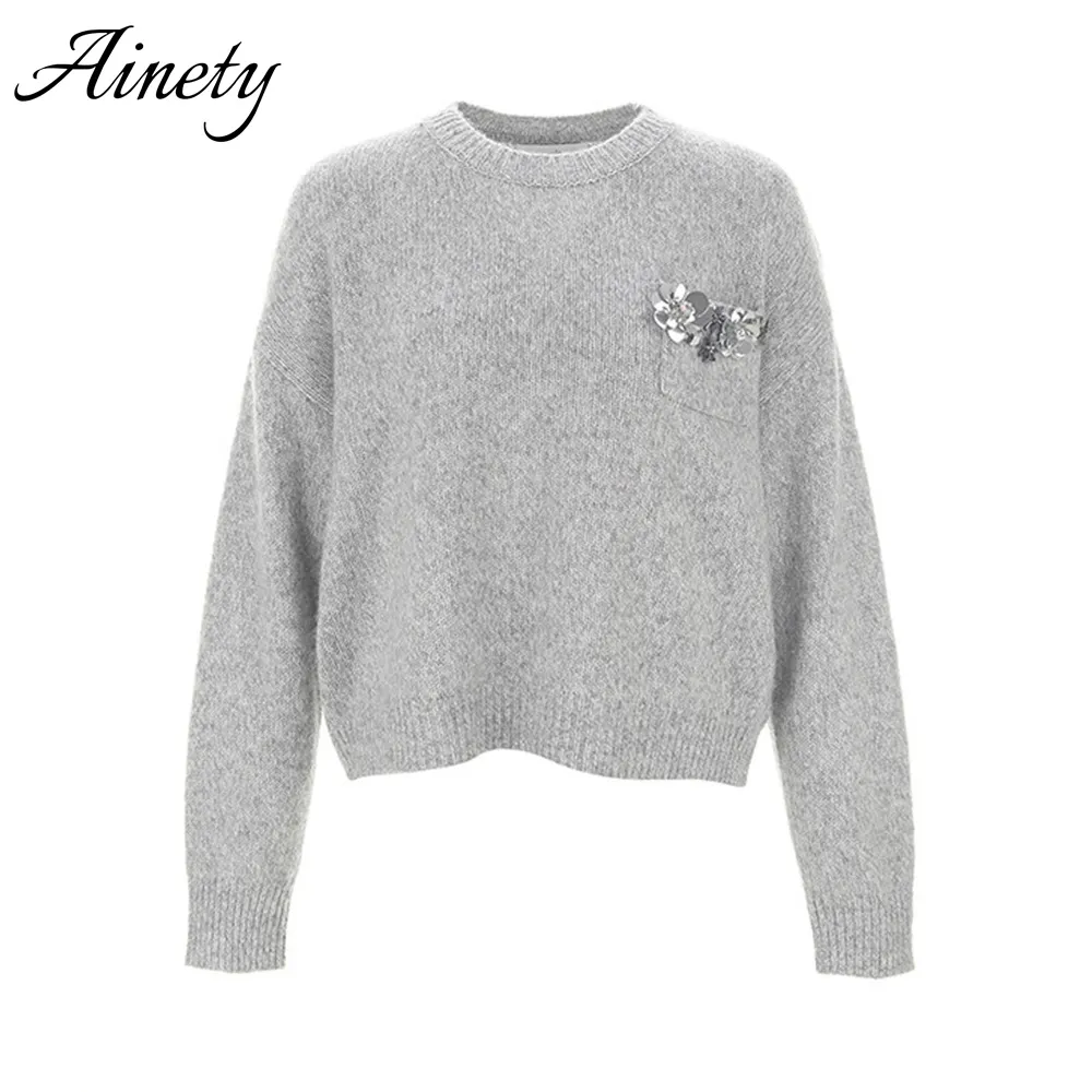 Cozy Women’s 40% Wool Blend Sweater Crew Neck Long Sleeve Pullover