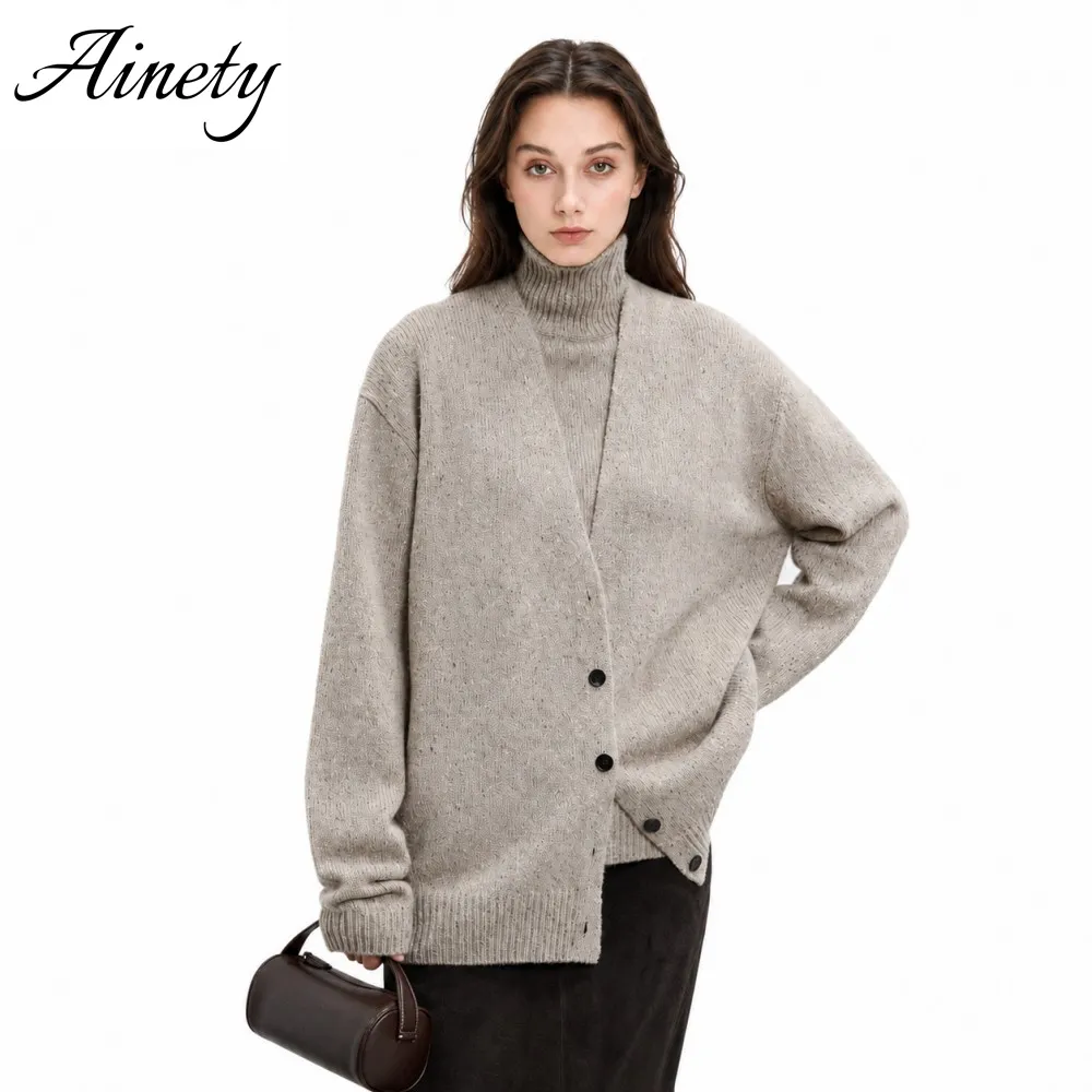 Source Factory Women's Fashion Solid Color Knit Winter Cardigan Sweater