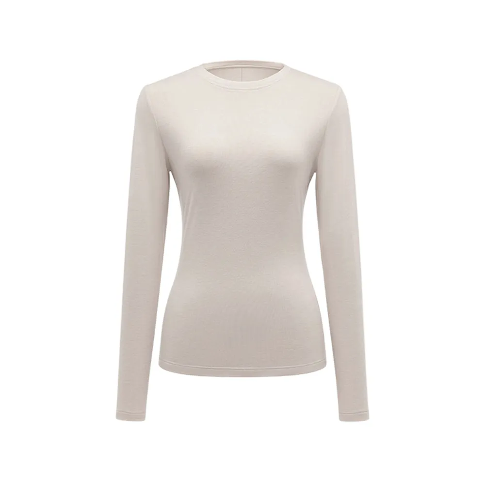 Lightweight Women's Crew Neck Knitted Sweater Long Sleeve Base Layer
